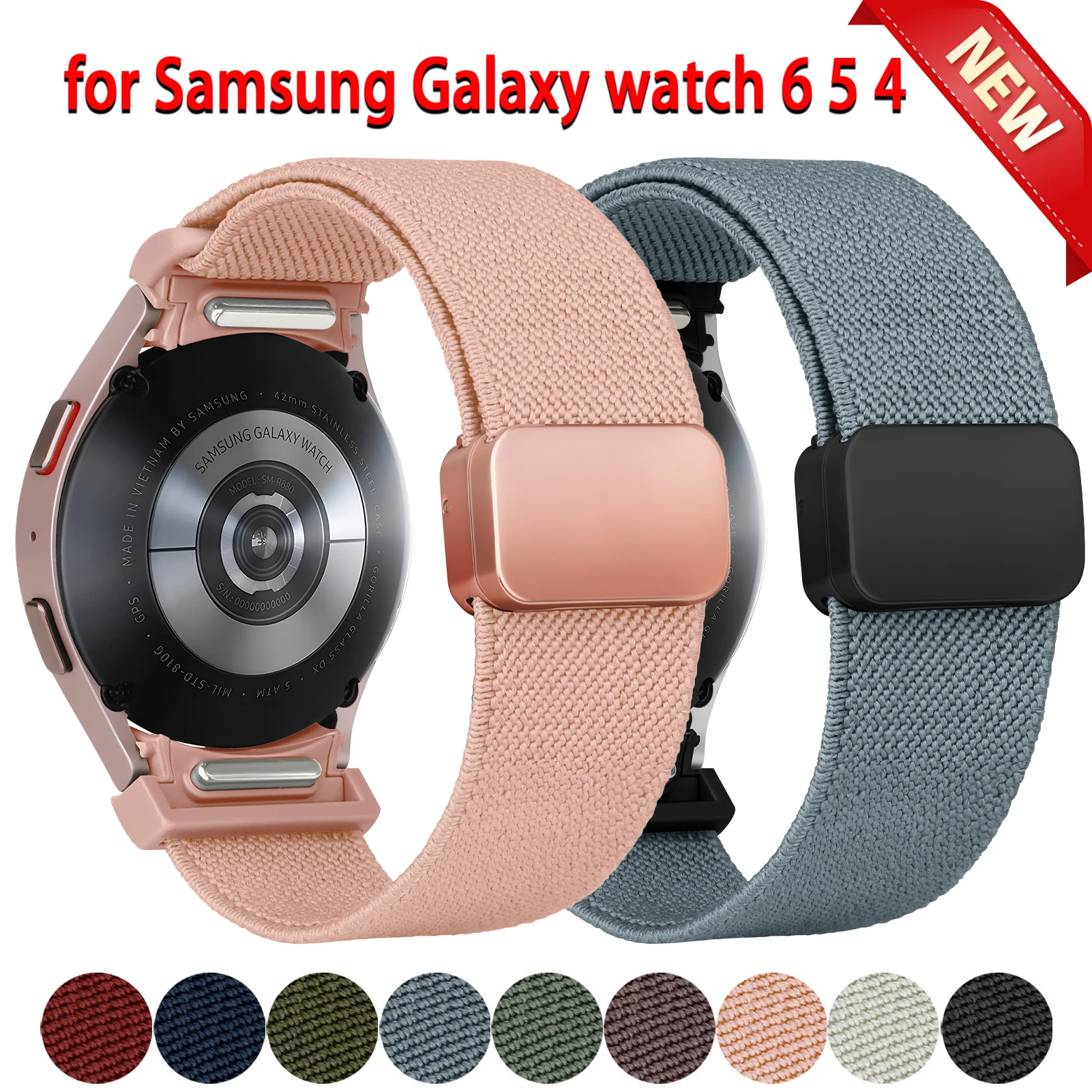 No Gaps One-Click Band For Samsung Galaxy Watch 6 5 4 40mm 44mm/5 Pro 45mm Magnetic Bracelets Galaxy 6 Classic 47mm 43mm Strap