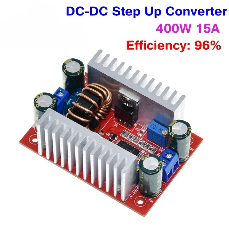 DC 400W 15A Step-up Boost Converter Constant Current Power Supply LED Driver 8.5-50V to 10-60V Voltage Charger Step Up Module