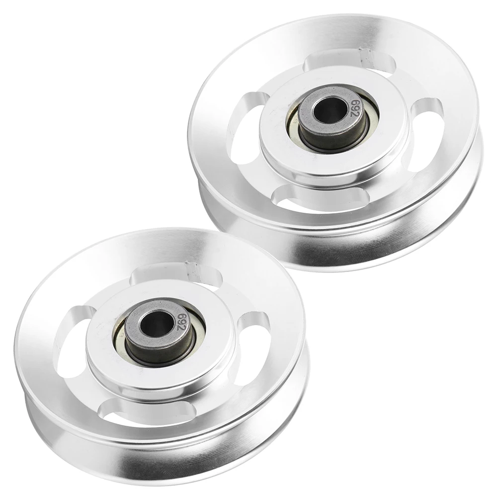 

2Pcs Aluminum Pulley Wheel Accessories Fitness Equipment Durable Metal Parts Gym Bearing Wheel Replacement Home Exercise