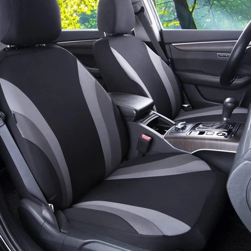 Imagen 2 del producto Fundas de asiento de tela de poliéster universales de diseño deportivo para coche SUV camión Van accesorios fundas de asiento Interior de coche