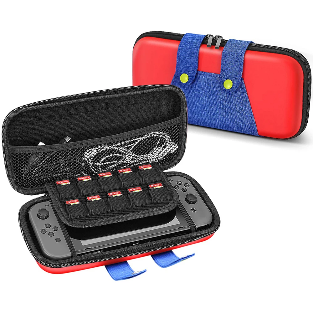 Travel Cover Switch Case Compatible with Nintendo Switch/OLED Cute Portable Switch Carrying Case 10 Game Holders
