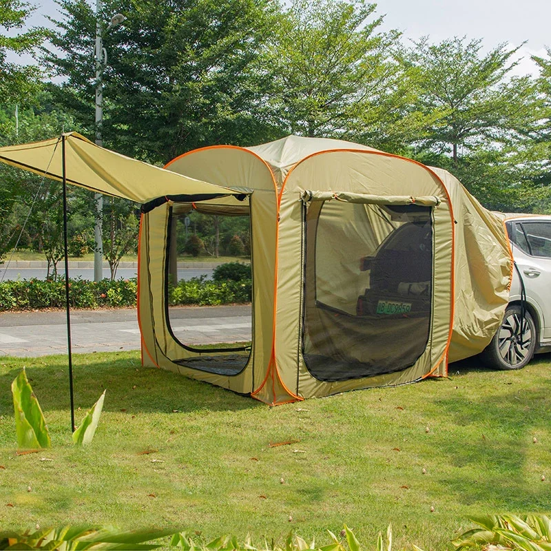 Pop Up Quick Open Car Rear Tent Outdoor Camping Hiking Sunshade Pergola Waterproof Windproof Self-driving Tourist Trunk Lodge