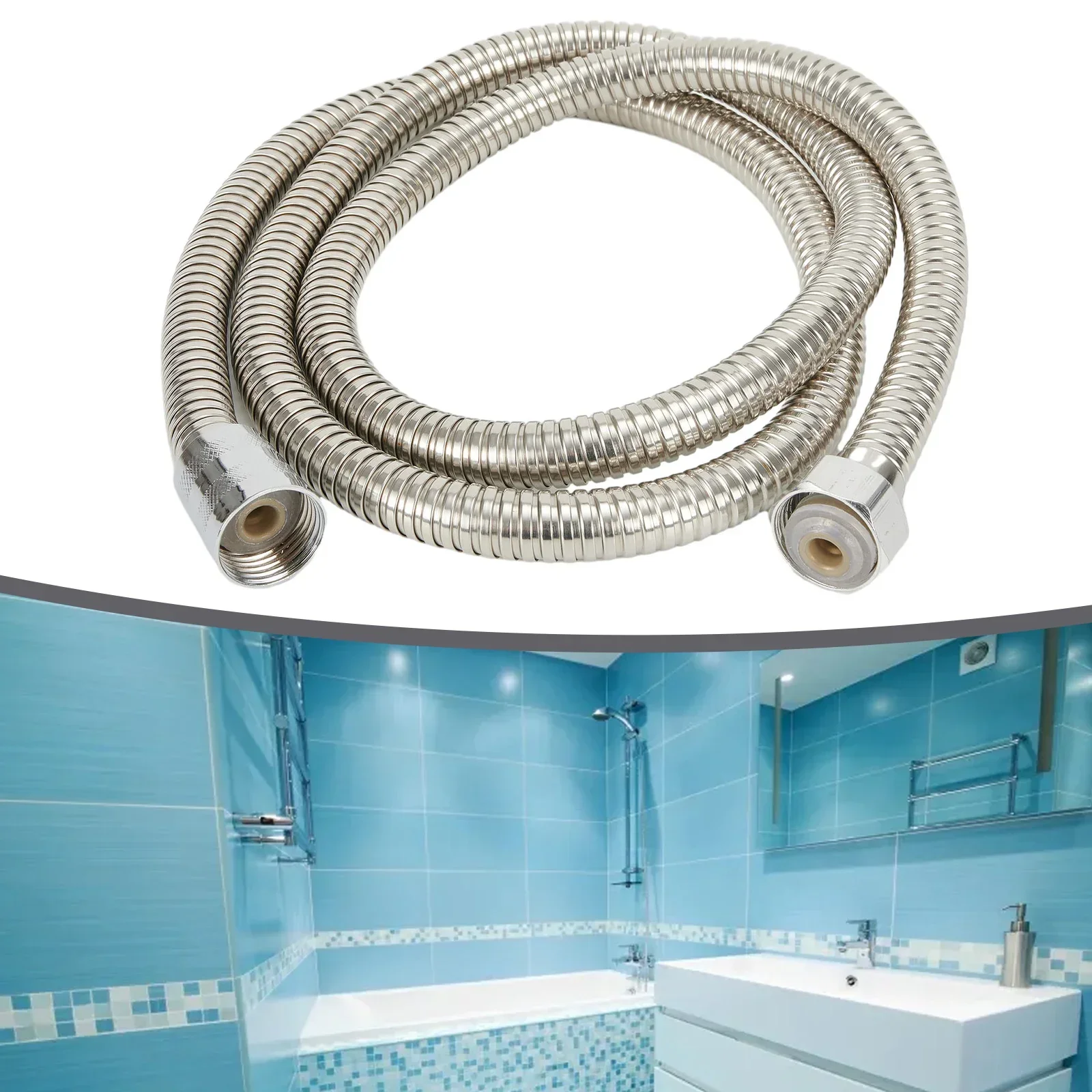 

Versatile Shower Hose High Pressure Resistant 1 5m Stainless Steel Household Sprinkler Inlet Pipe Chrome Finished Brass Insert