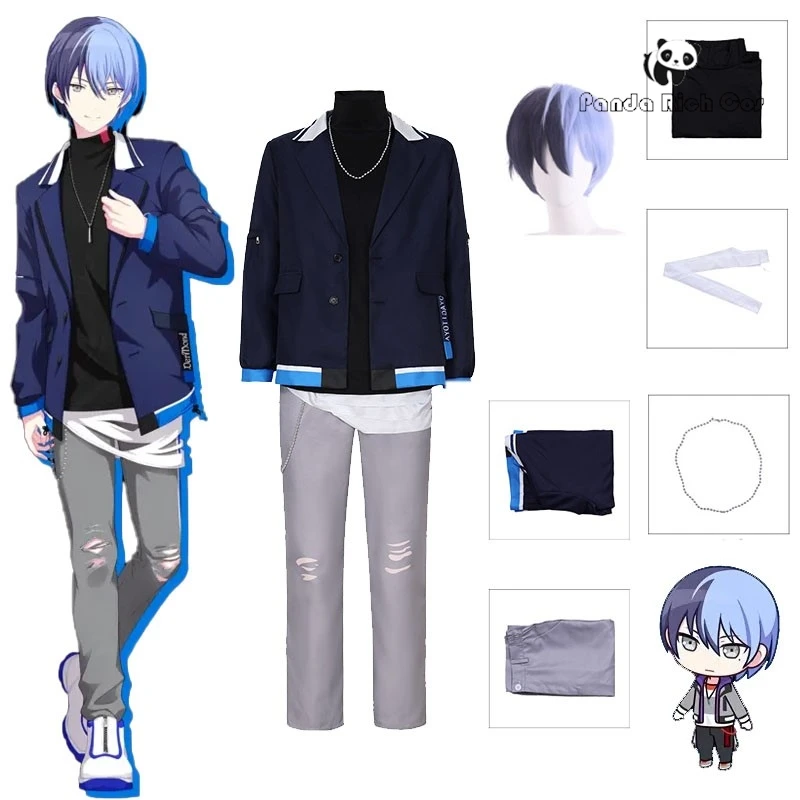 VBS 아오야기 도야 코스프레 코스튬 가발 프로젝트, 세카이 다채로운 무대 코스프레 유니폼, 새로운 할로윈 파티, 애니메이션 컨벤션, 남성 세트