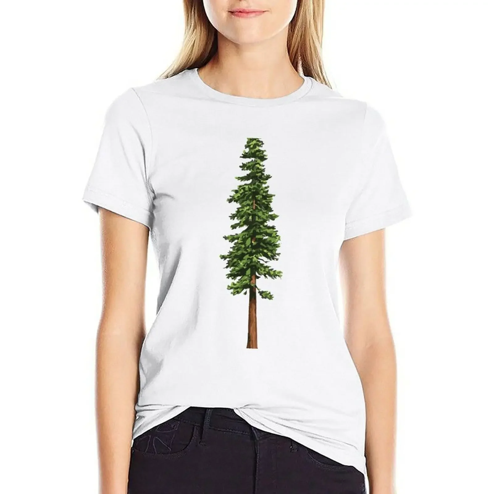 

The Mighty Pine T-shirt Female clothing funny plus size tops white t shirts for Women