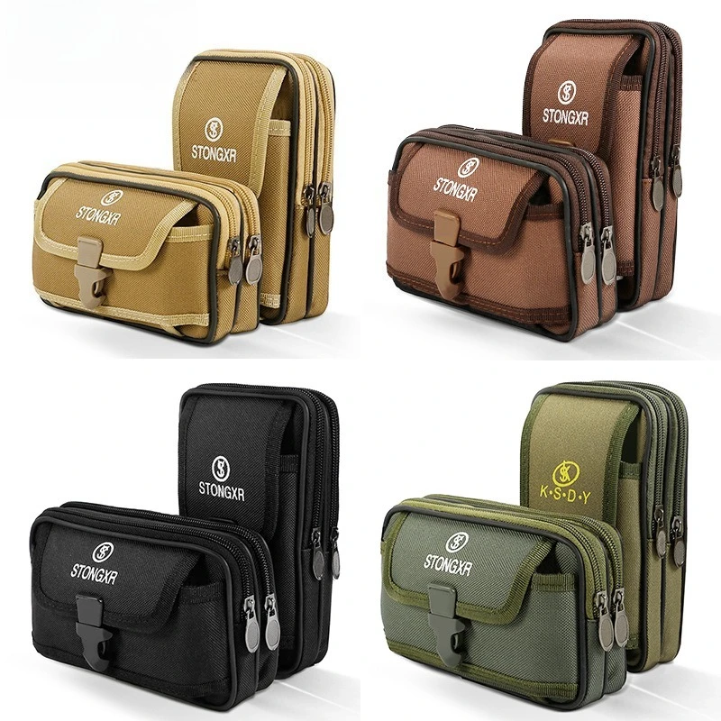 

Износостойкий холщовый ремень для мальчиков, подвесной кошелек на талии, многофункциональный замок на молнии для хранения мобильного телефона большой емкости