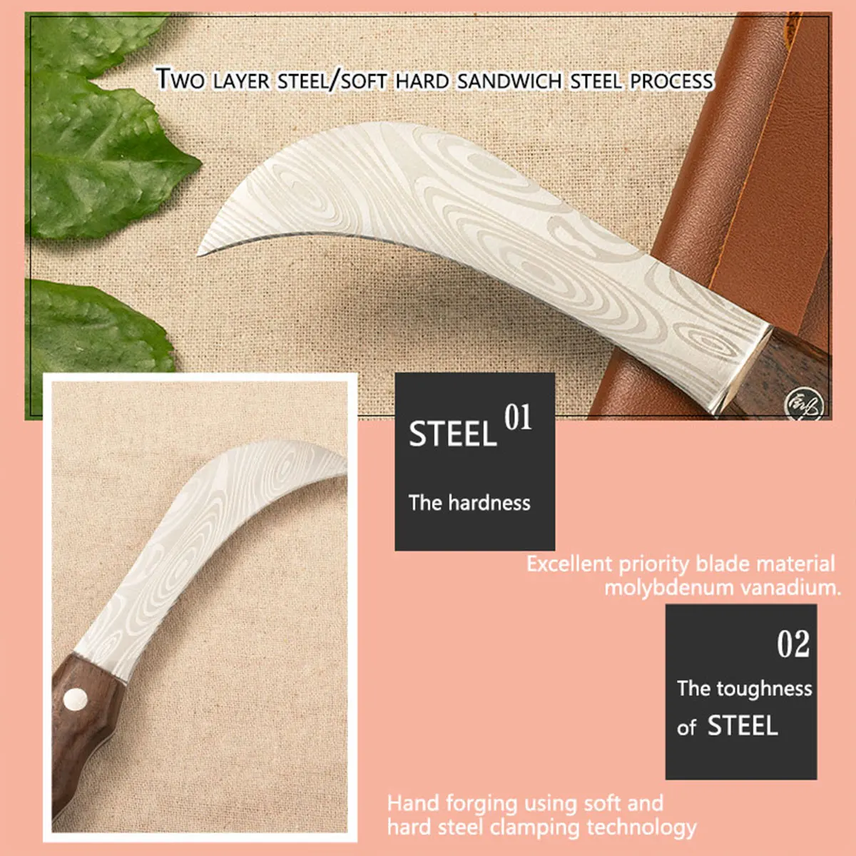 Mini High Hardness Stainless Steel Small Knife Outdoor Camping Portable Fruit Unboxing Knife Convenient Dog Leg Bending Knife