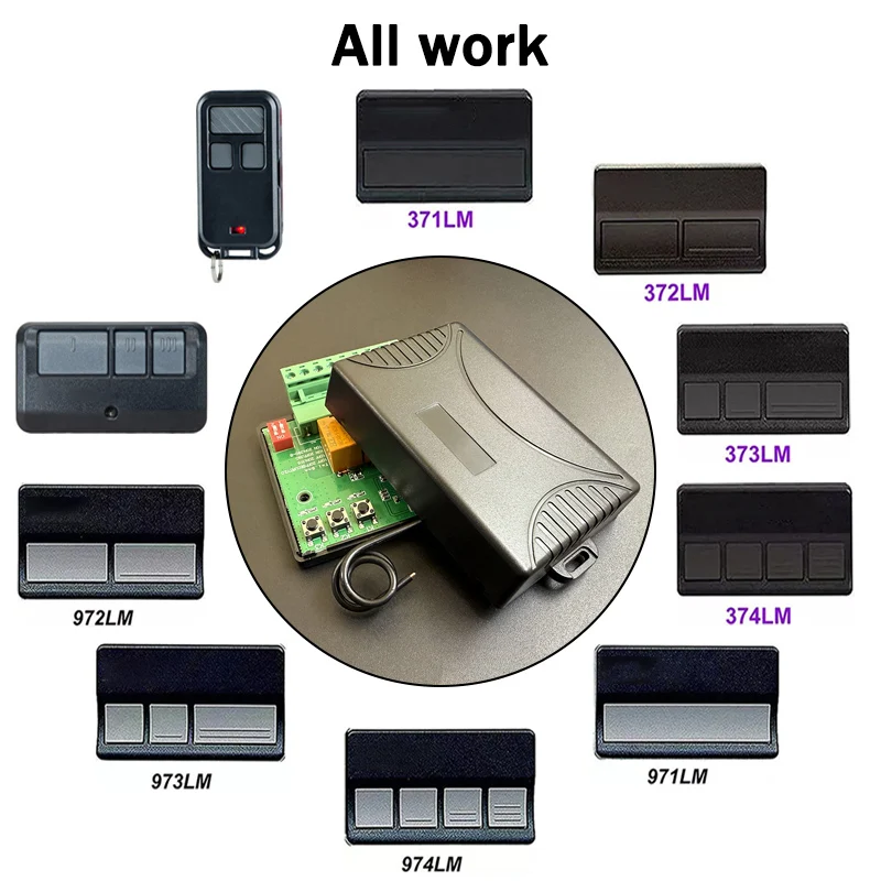 3 Channels 4 in 1 Remote Control Receiver Garage Door Opener For LiftMaster 893MAX 890MAX 892MAX 895MAX 891LM 893LM 371LM 971LM