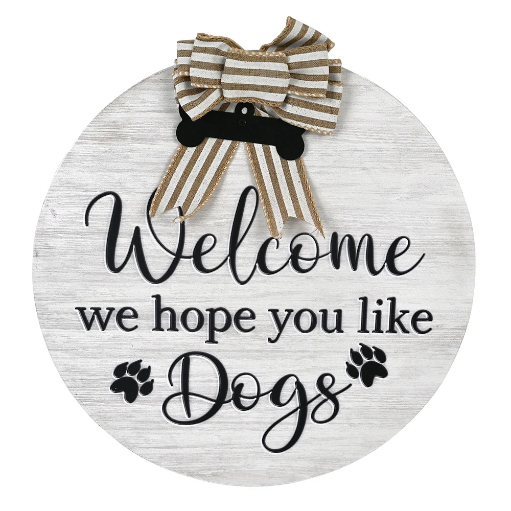 Welcome We Hope You Like Dogs Spring Wreaths For Front Door St Patricks Easter Decor Farmhouse Door Sign for Front Door Decor