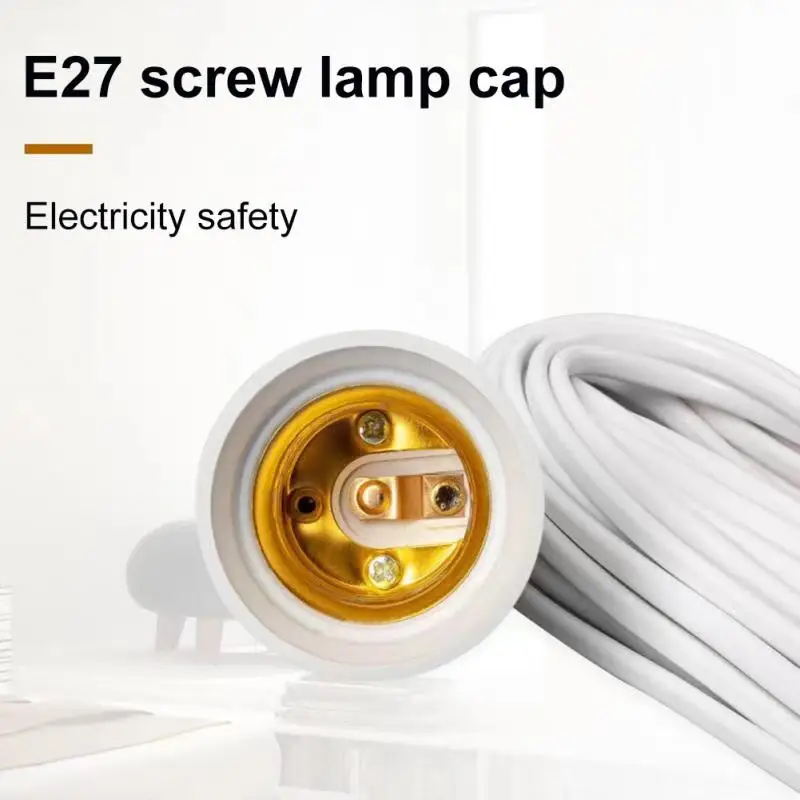 

E27 Suspension Universal Screw Socket With Switch Lamp 3/5/8/10m Wire Length Lamp Bases Mini Leaf Light 60W Bulb Lighting