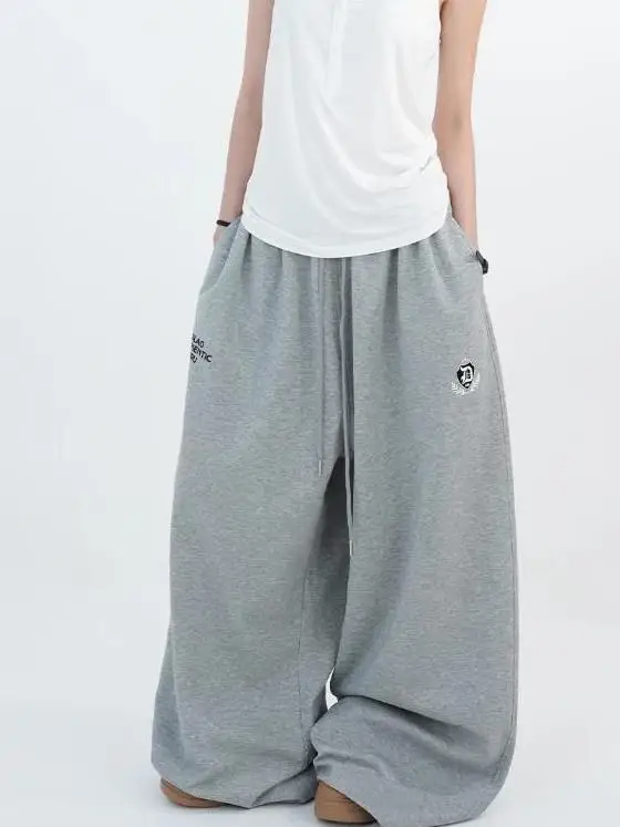 Loose Fit Jazz Dance Sport Pants Women's Casual Loose Feeling Wide Leg Pants Harajuku Style Cotton Polyester Blend Comfortable