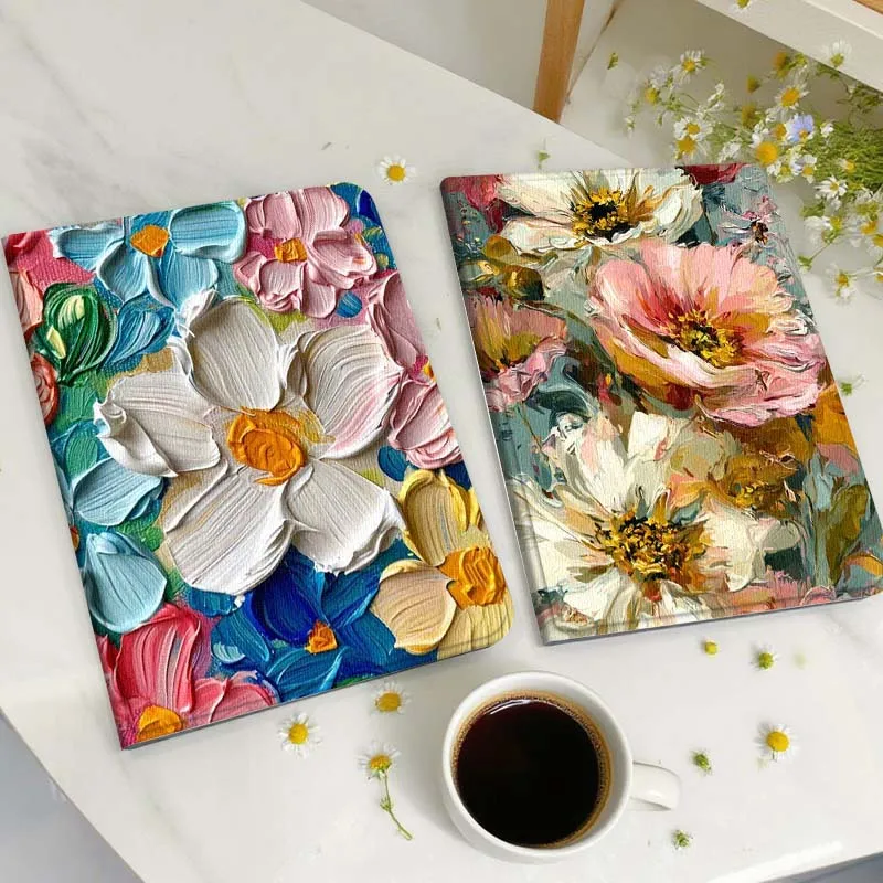 

Cartoon Colorful Flower Painting Tablet Case For Huawei Honor MatePad MediaPad Air 5 6 7 11 V6 V7 V8 V9 X9 X8 T10 T10s C5e T5