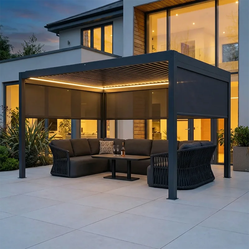 All Weather Outdoor High Quality Pavilion Affordable CE Certification Leisure Pergola Rectangular Rust Proof Aluminum Gazebo