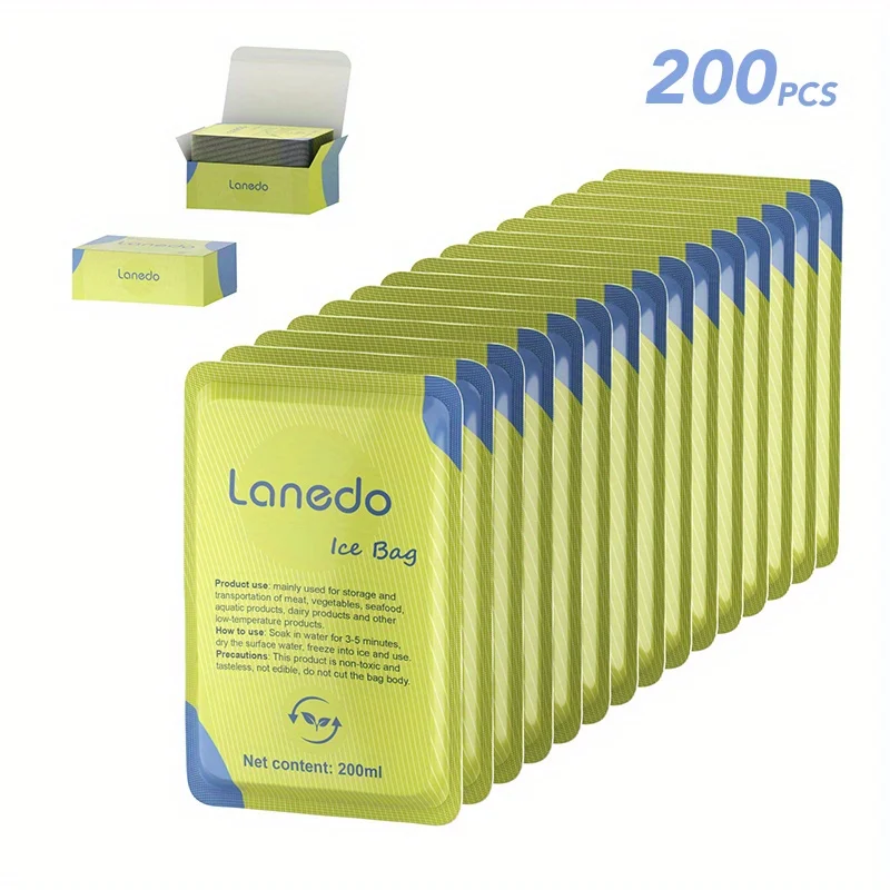 

100 ice packs - automatic water absorption -200ml, low-cost cooling | keep food fresh and drinks cool | absorb non potable water