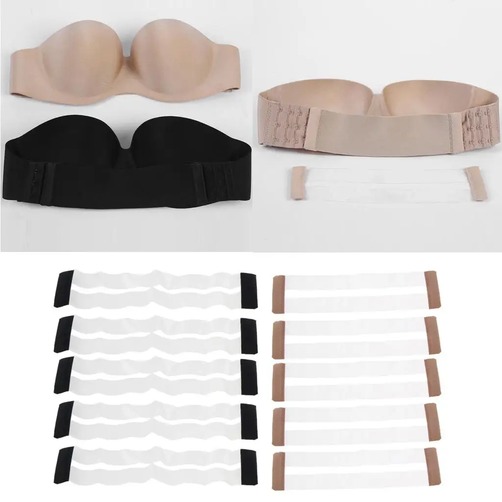 5pcs Clear Invisible Bra Bra Strap siere Elastic Back Extension
