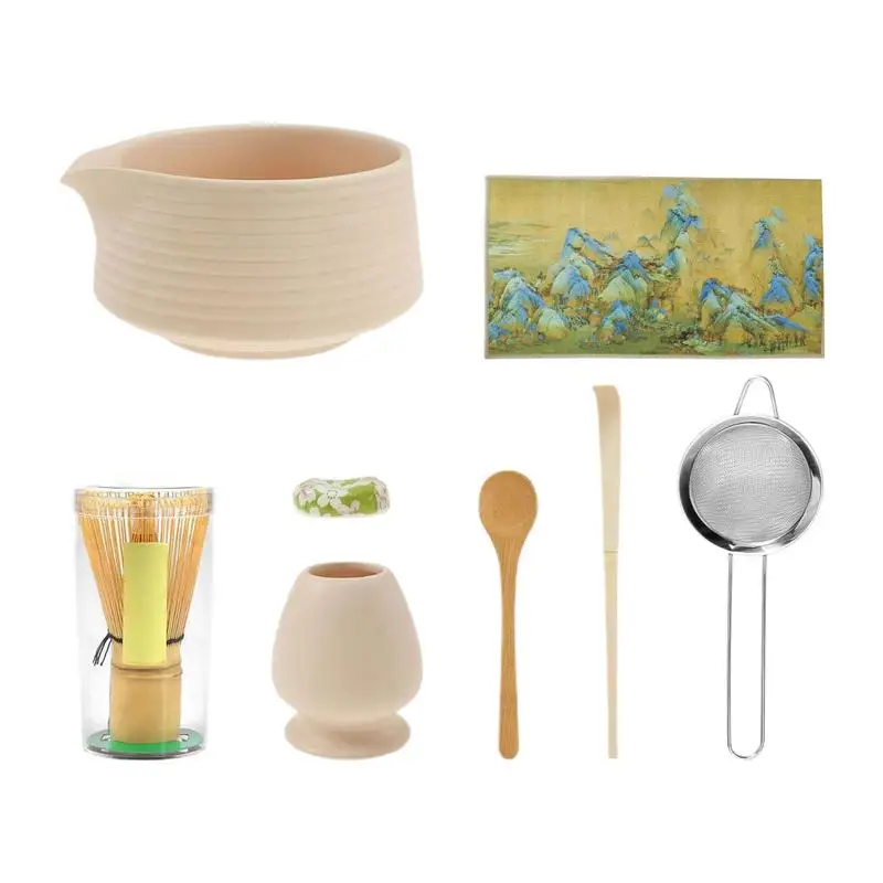 

Matcha Bowl Set 8 Pieces Matcha Mixing Bowl Ceramic Whisk Holder Tea Making Accessories for Women Men Beginners Enthusiasts Home