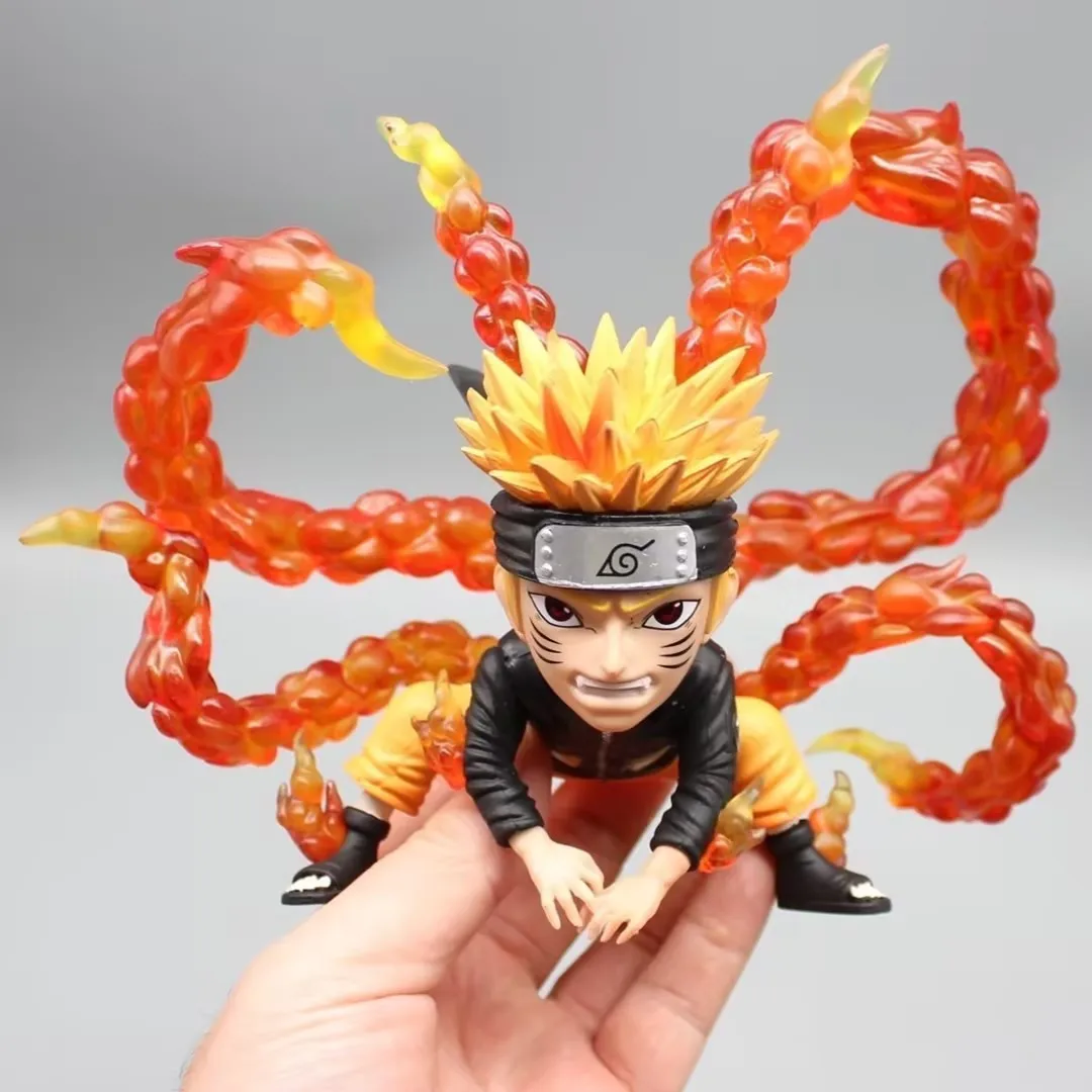 13 cm NARUTO Anime Figure Uzumaki Naruto Action Figure Demone a nove code Volpe Rampage a quattro code Modello Figurina in PVC Bambola Giocattolo per bambini