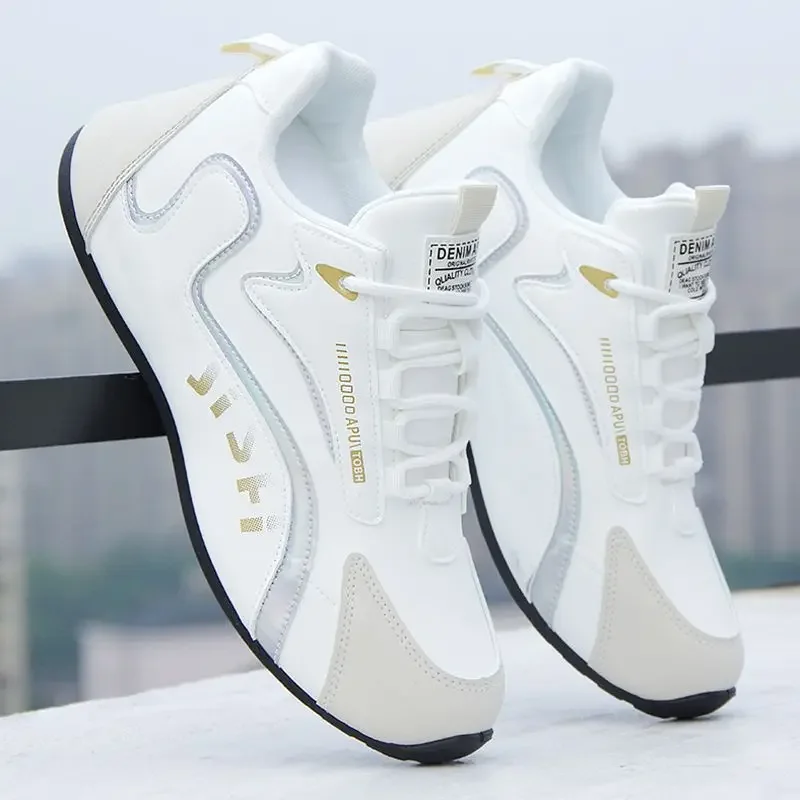 Men's PU Leather Waterproof Sneakers Casual Sports Shoes Man Lightweight Breathable Flat Non-slip Tenis Shoes Zapatillas Hombre