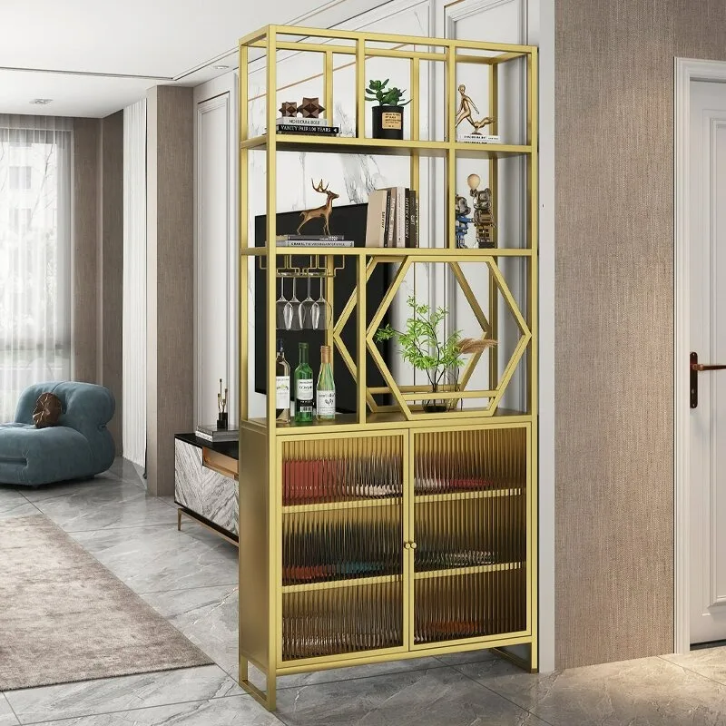 Screen partition simple modern luxury living room Changhong glass shelf wine cabinet shoe cabinet