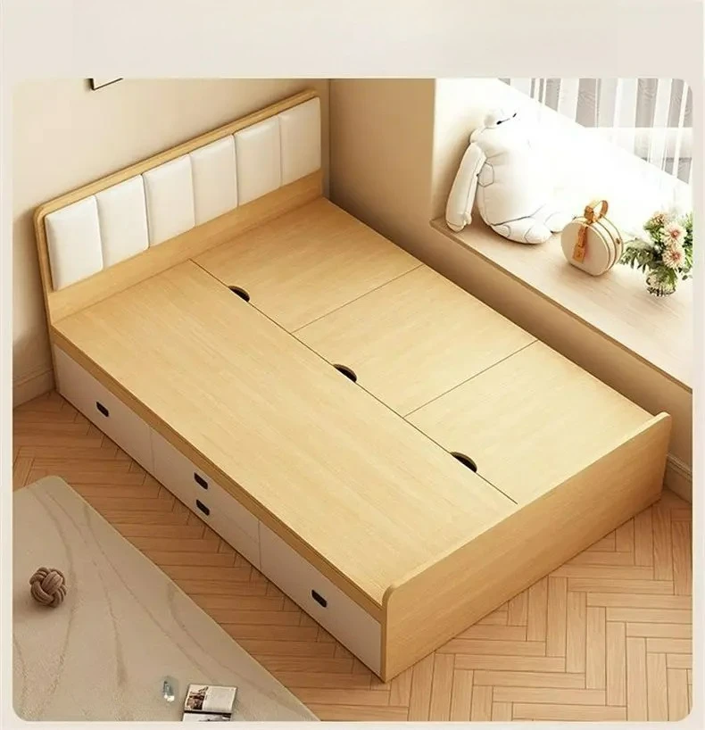 Factory Direct 2026 Wardrobe bed Tatami bed frame Storage  with storage function Small room High box 1 meter 8 double