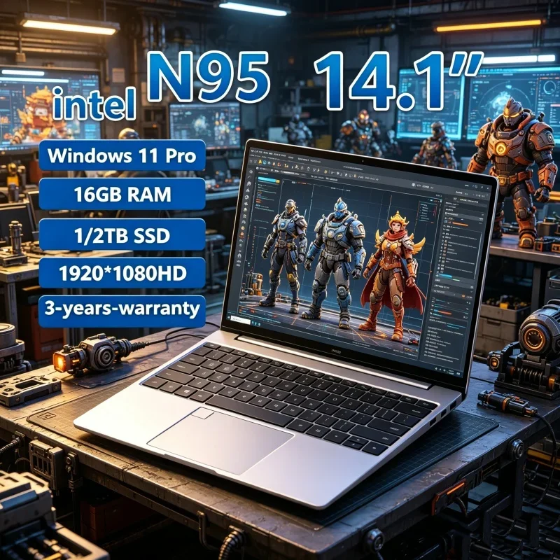 Laptop Maravillosa 2026 de 14.1 Pulgadas, N95 FHD IPS 120Hz, Panel Gemmy Pure, SSD, Teclado Individual, Desbloqueo Seguro por Huella Dactilar