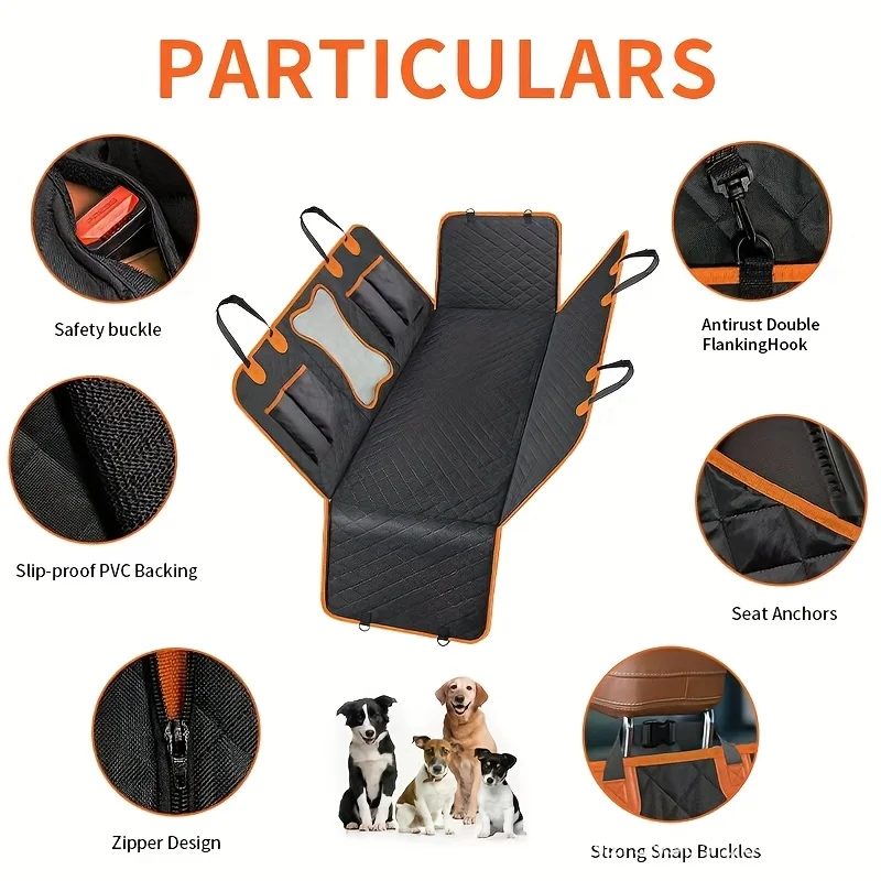 Pokrowiec na fotel samochodowy dla psa, w 100% wodoodporny, hamak na fotel, wytrzymały, odporny na zadrapania i poślizg, trwały, miękki pokrowiec na tylny fotel samochodowy, 600D