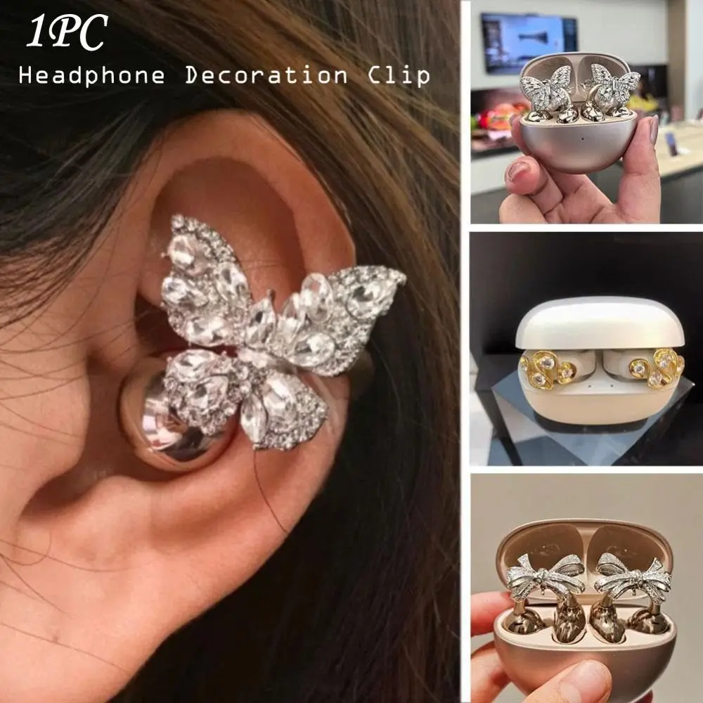 DIY Headphone Diameter Buckle Removeable Zircon Headphone Decoration Clip Decorative Easy to Install Earbud Accessories