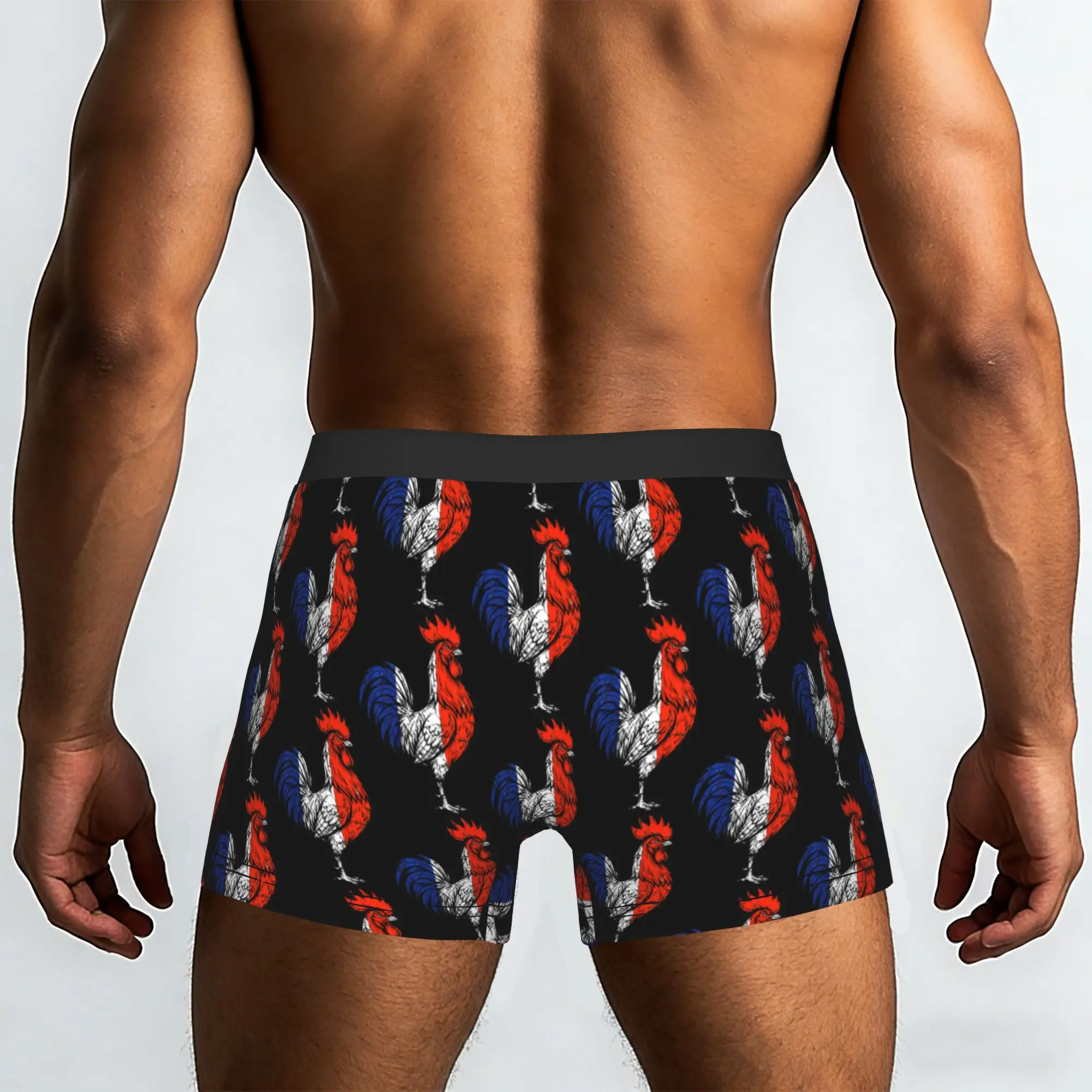 Gallic Rooster France Flag Vintage Mascot France Underpants Homme Panties Male Underwear Print Shorts Boxer Briefs
