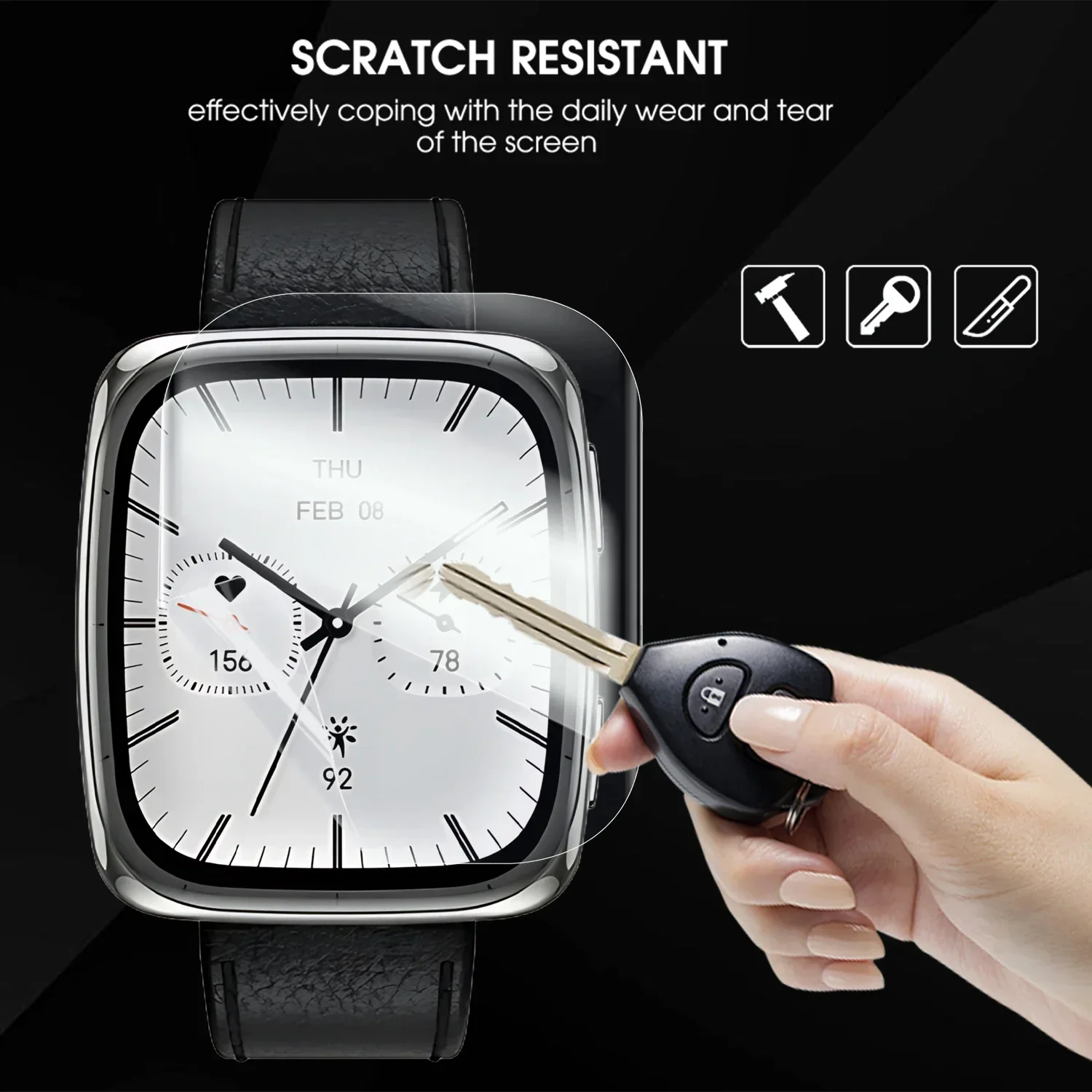 1-10PCS for Amazfit Active 2 Square Hydrogel Films Soft Screen Protectors Smart Watch 3D Full Cover Anti Scratch Film Not Glass