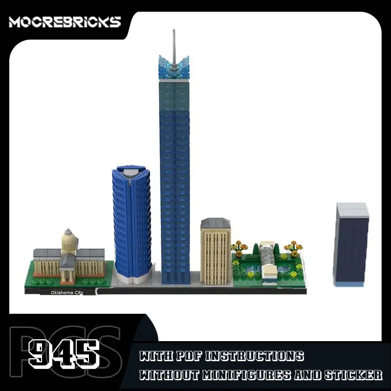 

MOC-215523 Urban Landscape Oklahoma City Skyline Building Block DIY Assembly Model Granule Bricks Toys For Children's Xmas Gift
