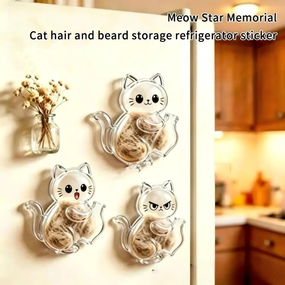 Katzenhaar-Erinnerungsmagnet für den Kühlschrank, Transparente Kapsel, DIY-Gedenkstück zur Aufbewahrung von Katzenbärten, Geschenk bei Haustierverlust – Detail 3