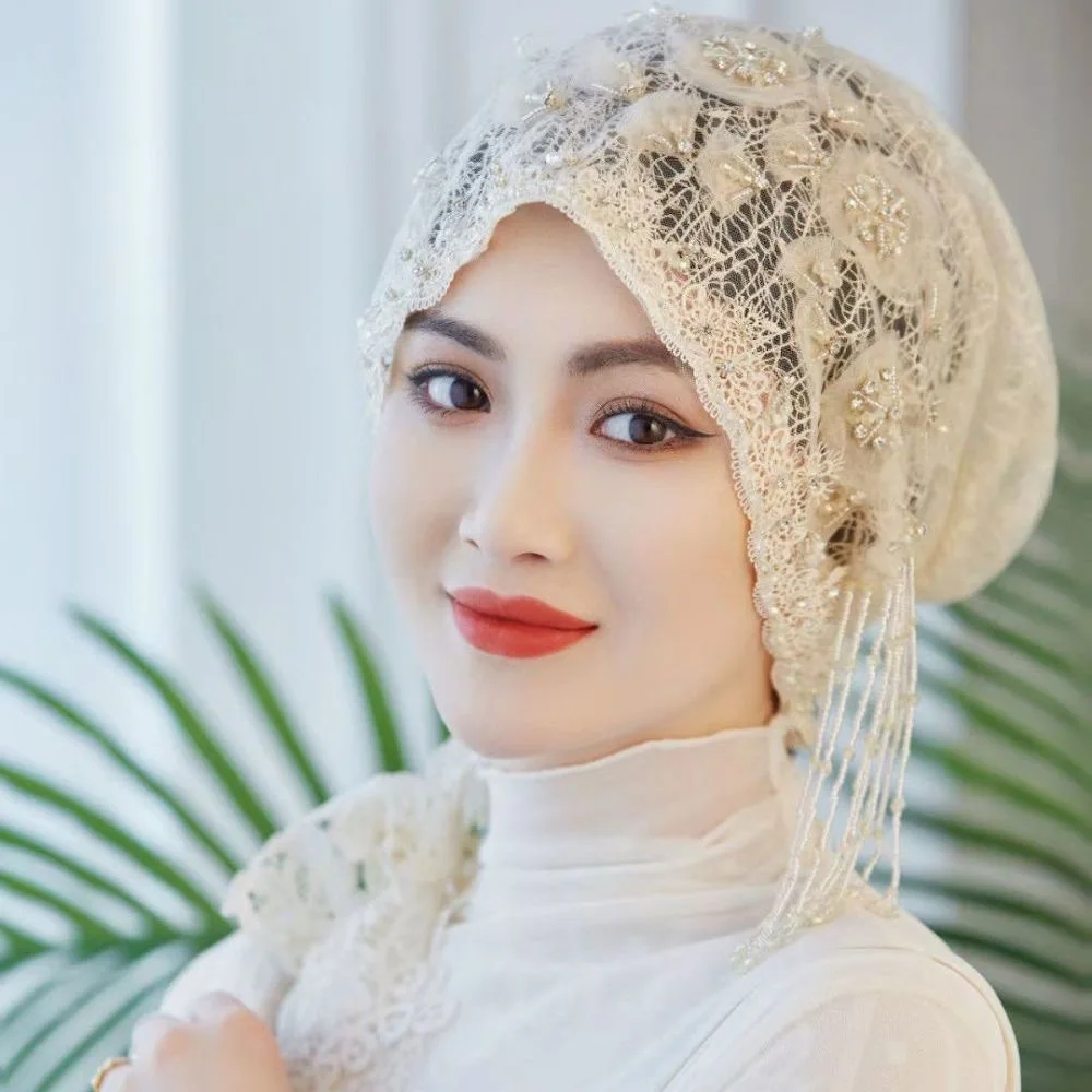 Bridal Shower Moslem Islam Handmade Wedding Party Instant Turban Hijabs