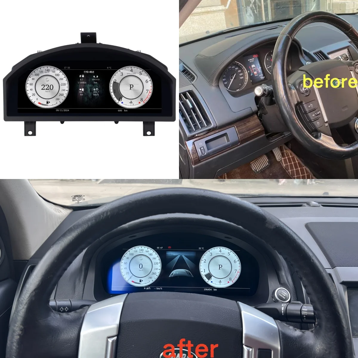For Land Rover Freelander 2 2007-2012 15 Digital Cluster Car LCD Dashboard Panel Virtual Cockpit Instrument Speedometer Screen