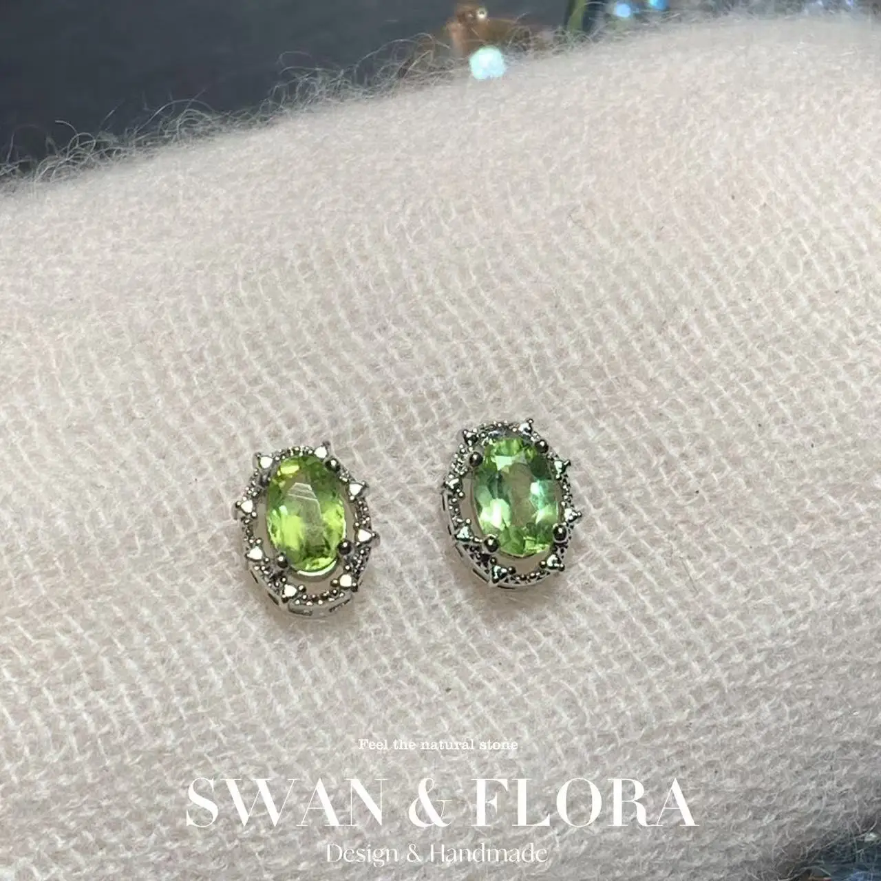 

Authentic Natural Peridot 925 Sterling Silver Stud Earrings For Women Jewelry Gift Simple Peridot Jewelry Green