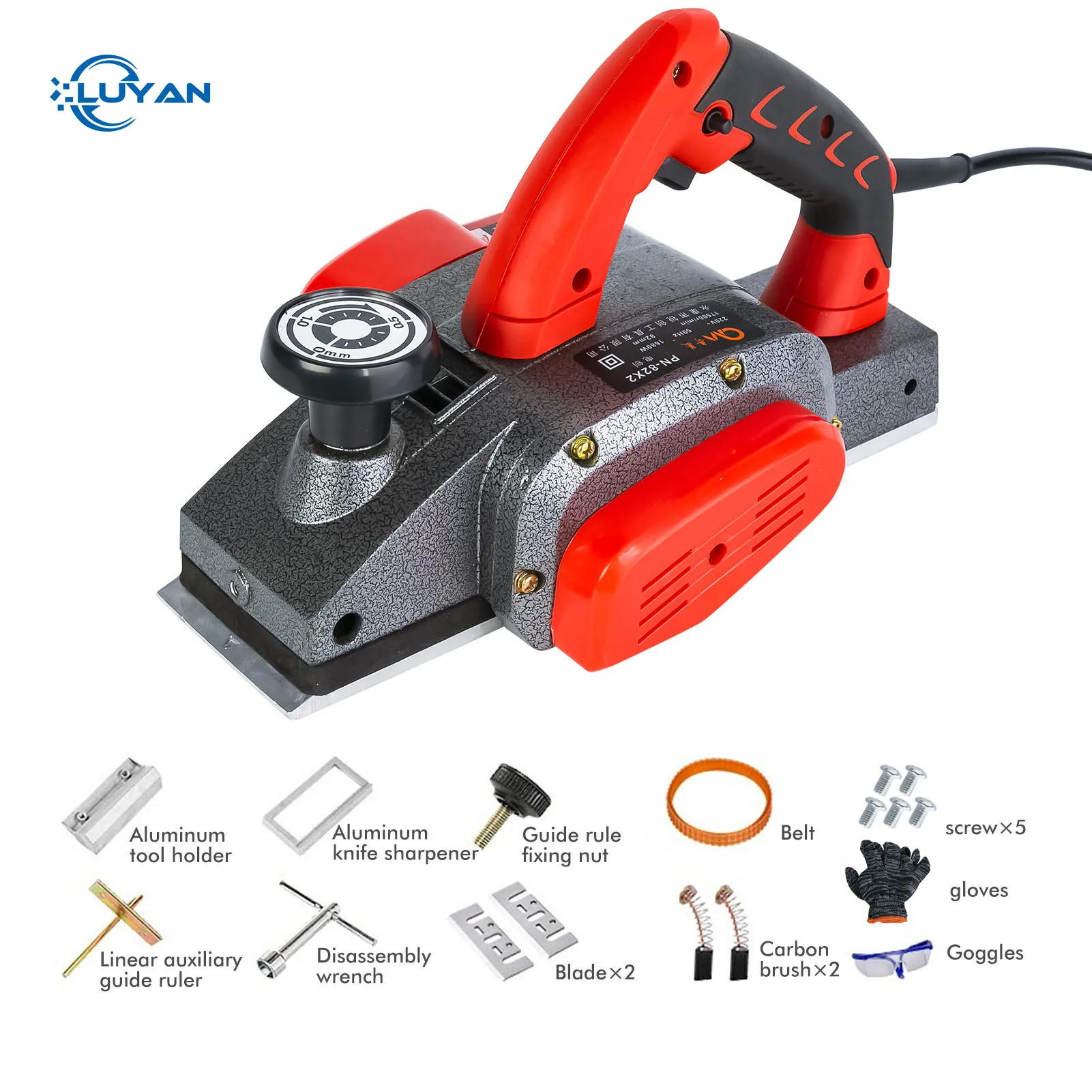 

1600W Electric Planer Powerful Wooden Handheld Copper Wire Wood Planer Carpenter Woodworking DIY Power Tools Kit