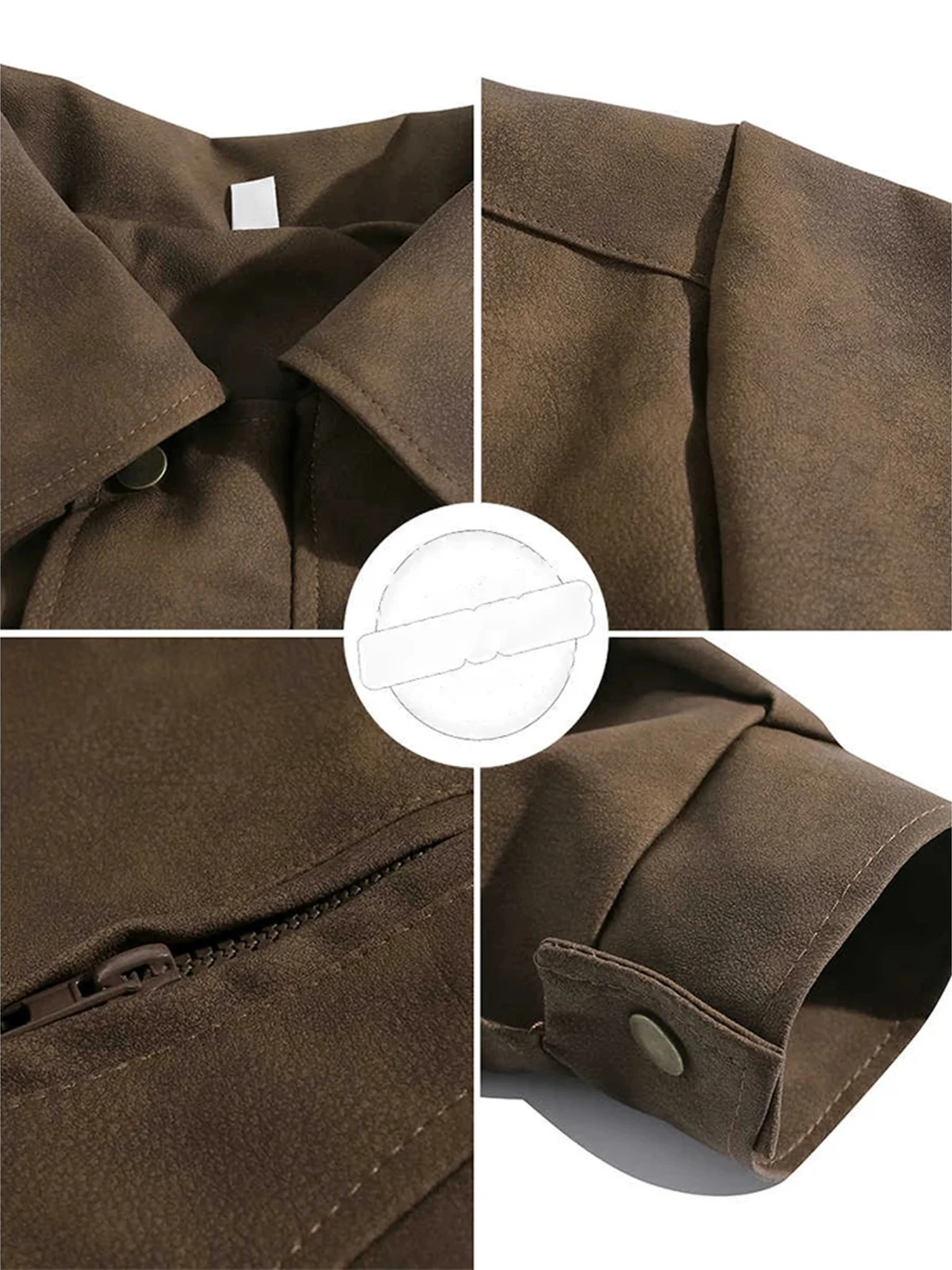 سترة معطف جلد بني للنساء سترات كلاسيكية للدراجات النارية Y2k موستانج معاطف هاراجوكو ملابس خارجية 2000s ملابس شتوية