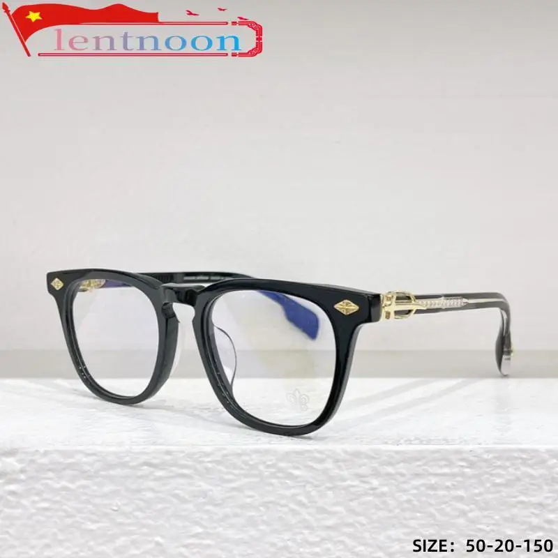 2024 Black Classic Men Myopia Glasses Frame Acetate Retro Fashion Square Large Frame Women's Anti-blue Prescription Glasses