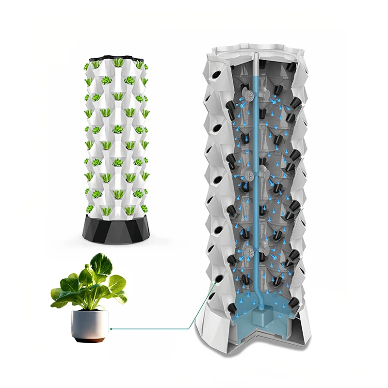 Hydroponic tower vegetable cultivation, soilless cultivation intelligent pineapple tower water circulation cultivation