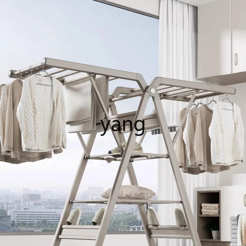 

LMM Clothes Rack Floor-standing Foldable Indoor Household Balcony Thickened Outdoor
