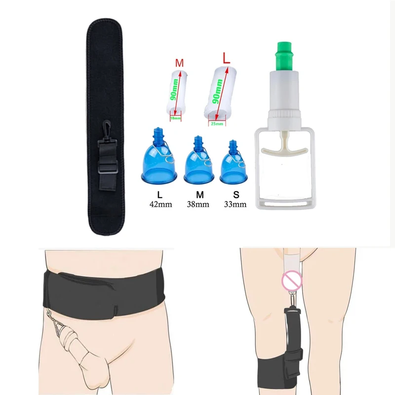 Male Physical Penile Exerciser Extender Sex Tools For Men Vacuum Pump Penise Enlargement Belt Penis Stretcher Cup Sleeve