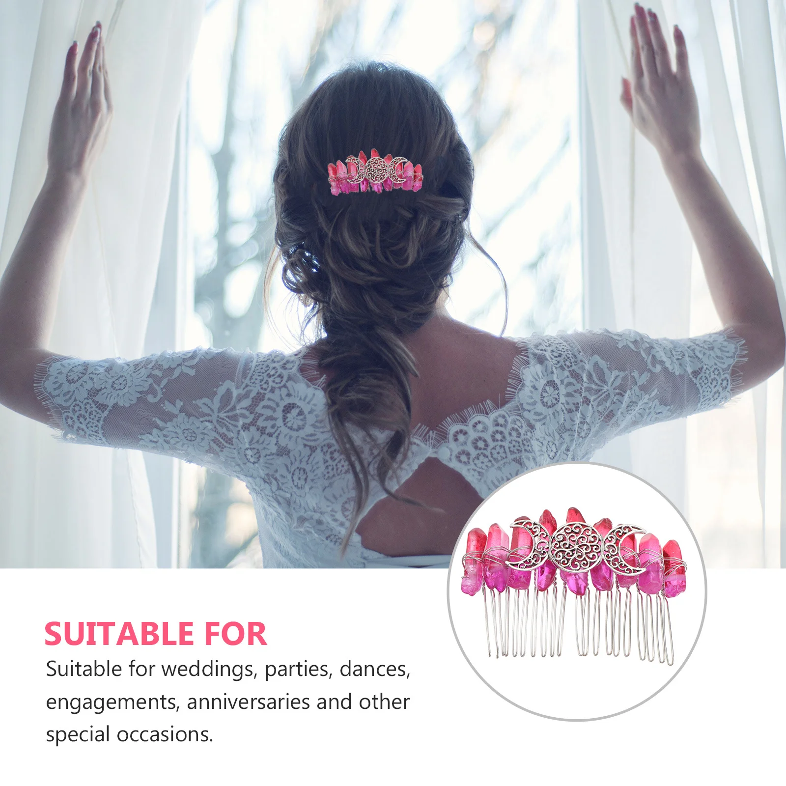 

Rat Tail Comb Massage Hair Accessories Decorative Combs for Women Accessory Metal Bride