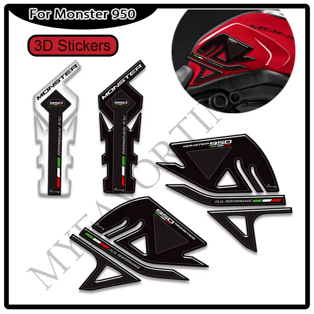 

For Ducati Monster 950 2021 2022 Motorcycle Tank Pad Side Grips Gas Fuel Oil Kit Knee Protection Fairing Fender 3D Stickers