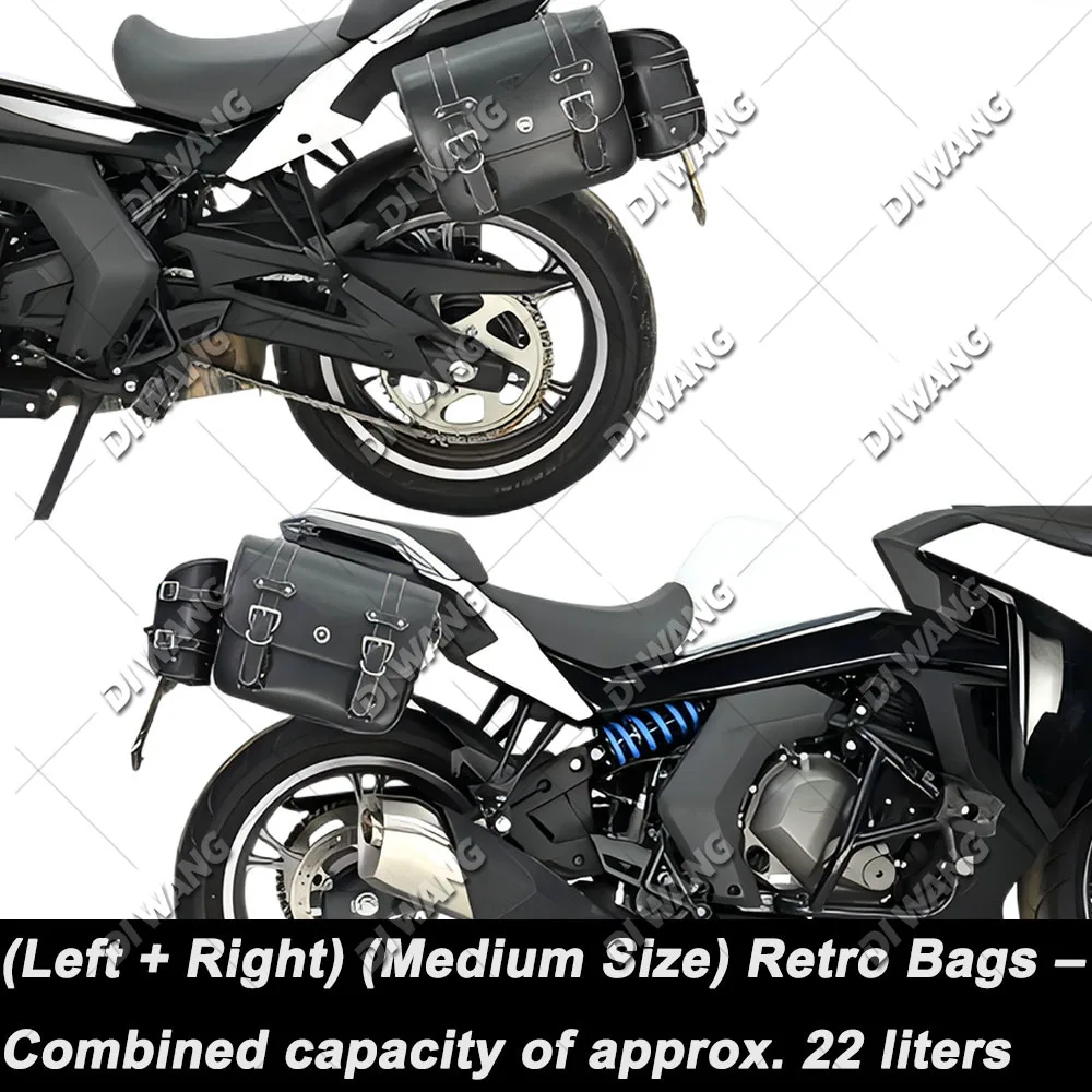 For CFMOTO 400GT Retro Side Saddlebags Side Luggage Box Waterproof Quick Release Helmet Storage Bag Modified Parts