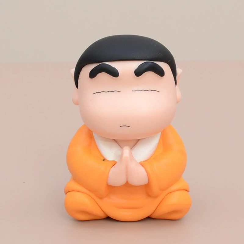 Crayon Shin Chan bouddha de 8cm, bonne chance, figurine de compassion de Lotus, créatif et amusant, Kawaii, ornements créatifs de bureau, décoration de voiture