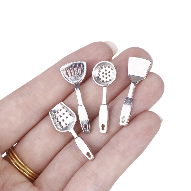 

4pcs/set Home DIY Decoration Dollhouse Hardware Utensils Spatula Spoon Kitchen Miniature Scene Life Model Doll Accessories