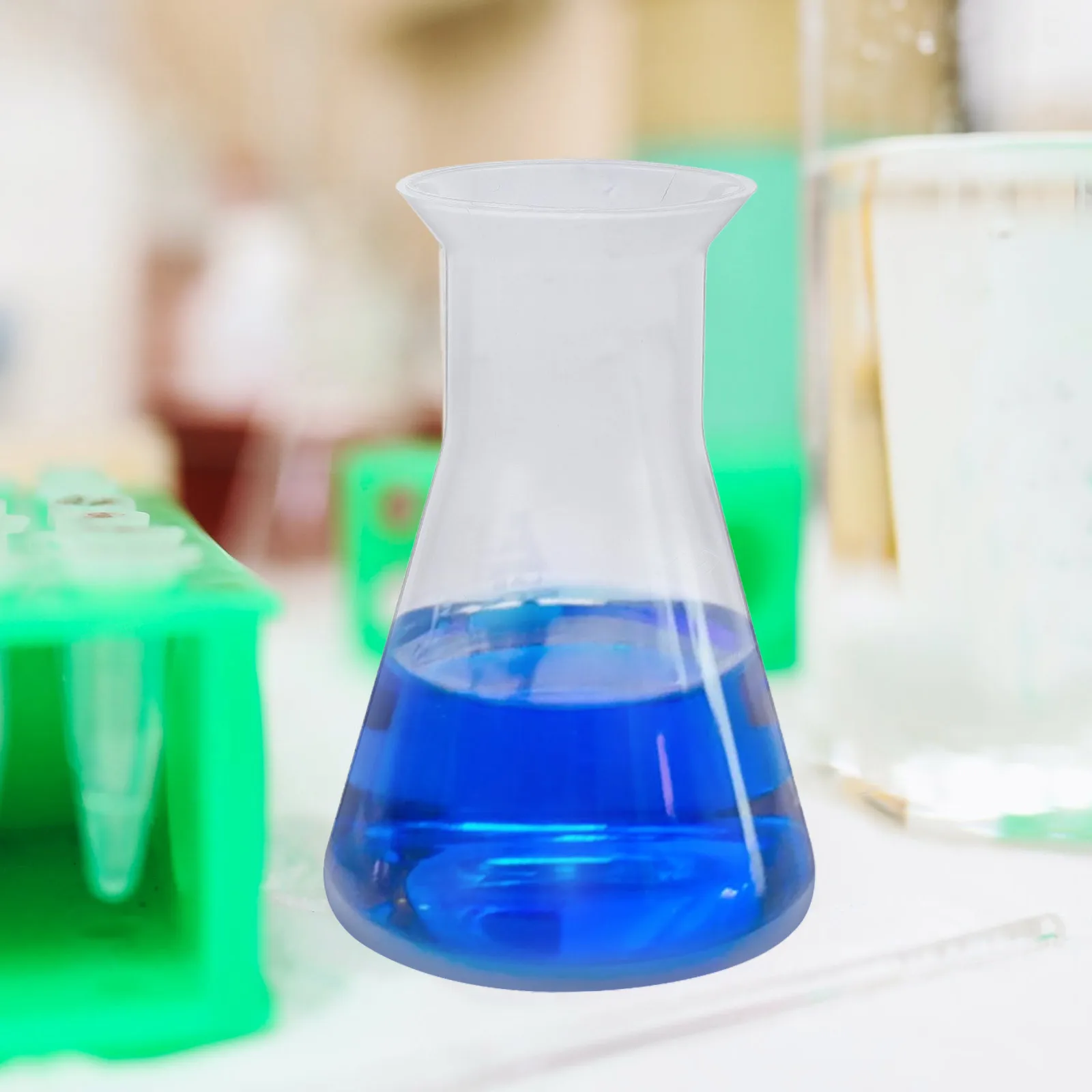 6 قطعة البلاستيك Erlenmeyer 100 مللي قارورة مختبرية متدرجة مجموعة مختبر الكيمياء العلوم استخدام قارورة مخروطية تخزين معدات التدريس #3
