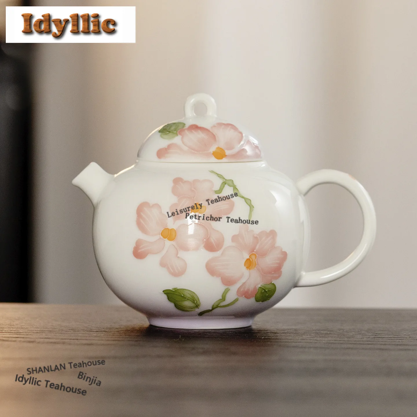

145ml Hand-painted Butterfly Orchid Teapot Luxury Tea Infuser Pot Tea Making Kettle with Filter Tableware Accessories Decoration