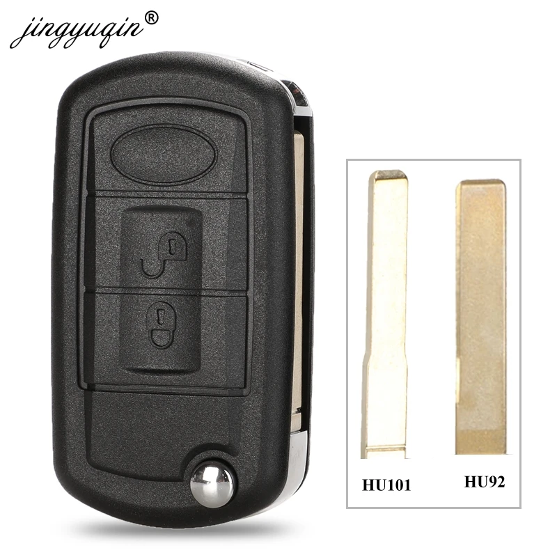 

jingyuqin 10pcs Flip Remote Key Shell Case Fob 3 Button For LAND ROVER Range Rover Sport LR3 Freelander Evoque Discovery Sport