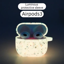 Luminous silicone soft headphone case suitable for Airpods 3 2 1 Pro 2 Air Pods Pro2 Third headphone case with keychain