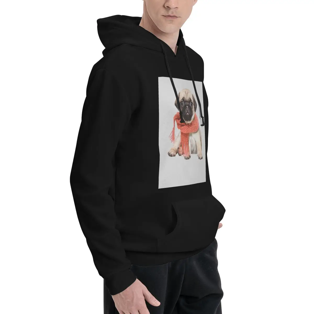 Winter Funny Fawn Pug Funny Dog Lover Hoodies Men's Women Casual Pullover Sweatshirt Hip Hop Long Sleeve Hooded Autumn Winter